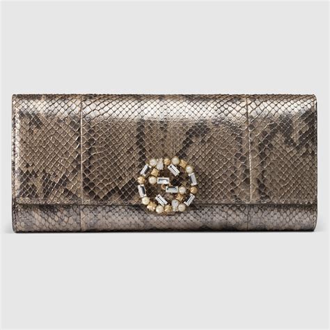 gucci broadway gold python clutch|Gucci clutch for sale.